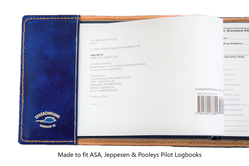 FAA (US) Pilot Logbook Cover PPL - 1 colour embossed small wings & initials