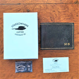 Slimline Billfold Wallet (no display) - Tan Interior - Embossed Initials