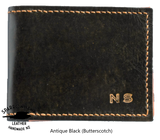 Slimline Billfold Wallet (no display) - Tan Interior - Embossed Initials