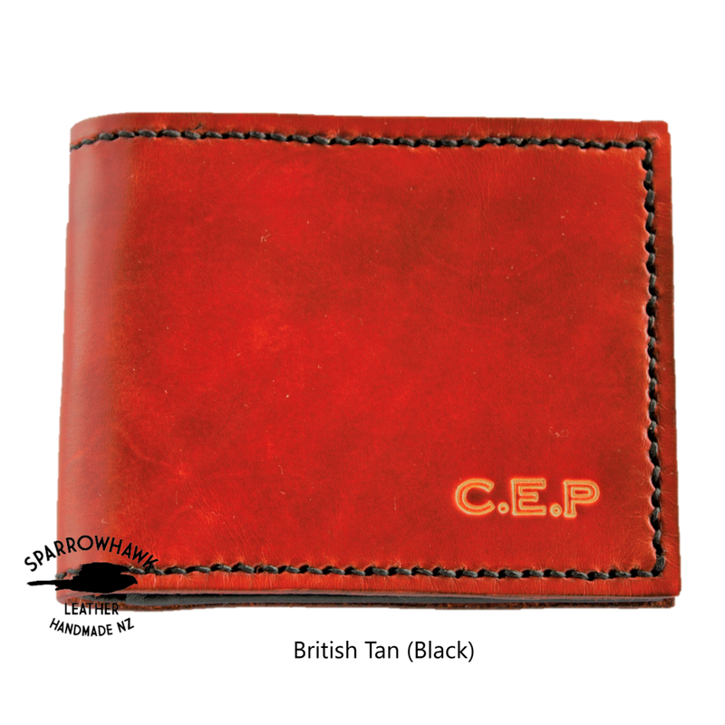 Slimline Billfold Wallet (display) - Black Interior - Embossed Initials