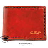 Slimline Billfold Wallet (no display) - Black Interior - Embossed Initials