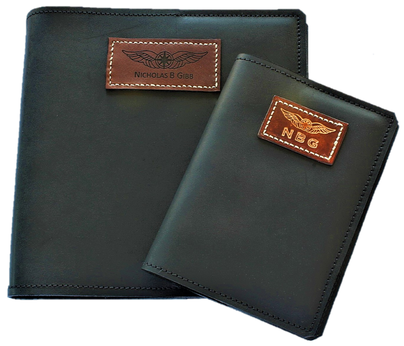 CASA (Australia) Logbook & Licence Folder Cover COMBO - Black Aniline Leather