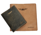 CASA (Australia) Pilot Logbook & Licence Folder Cover Combo - Nubuck & Hand Finished Leather