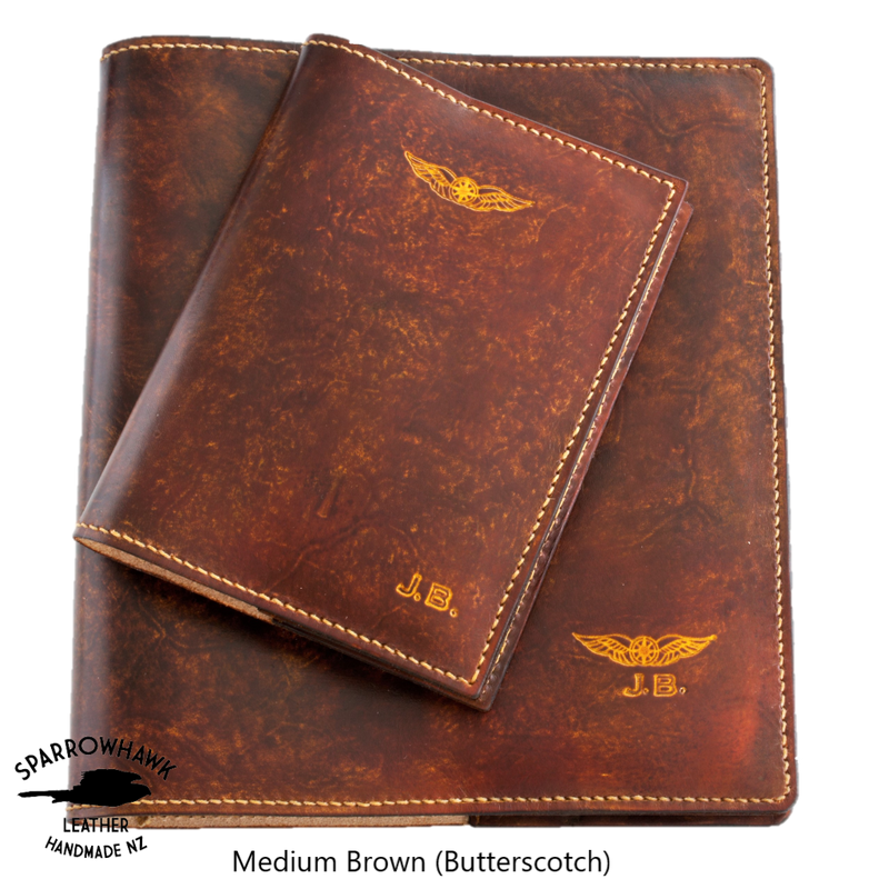 CASA (Australia) Logbook & Licence Folder Cover Combo - Hand Finished Leather