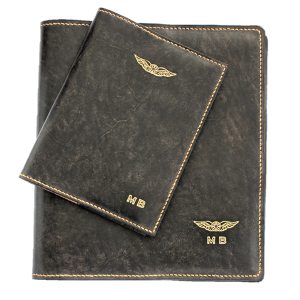 CASA (Australia) Logbook & Licence Folder Cover Combo - Hand Finished Leather