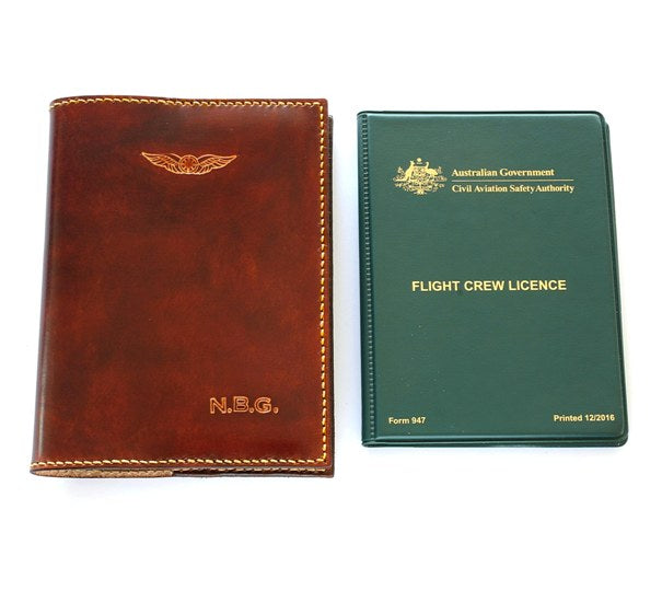 CASA (Australia) Pilot Licence Folder Cover - Hand Finished Leather - 1 Colour