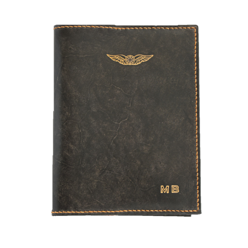 CASA (Australia) Pilot Logbook & Licence Folder Cover Combo - Nubuck & Hand Finished Leather