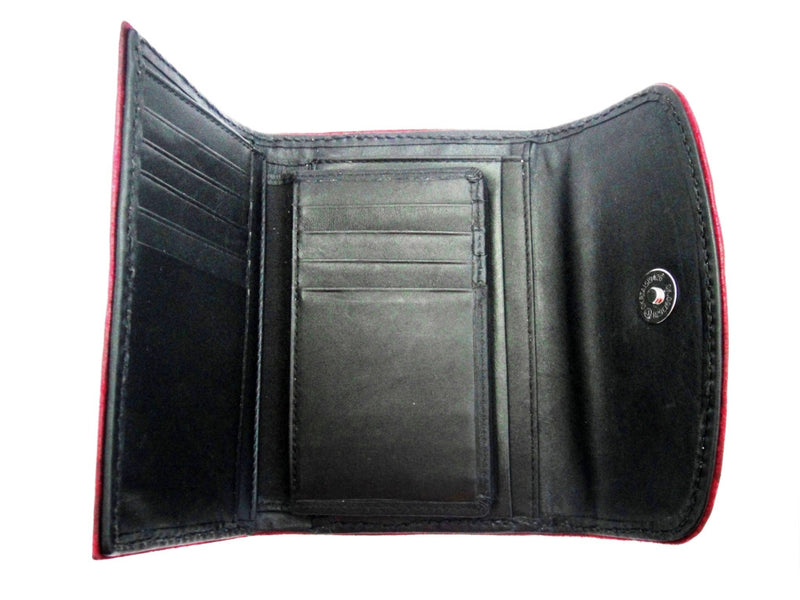 Womens Compact Wallet - Black Interior - Embossed Initials