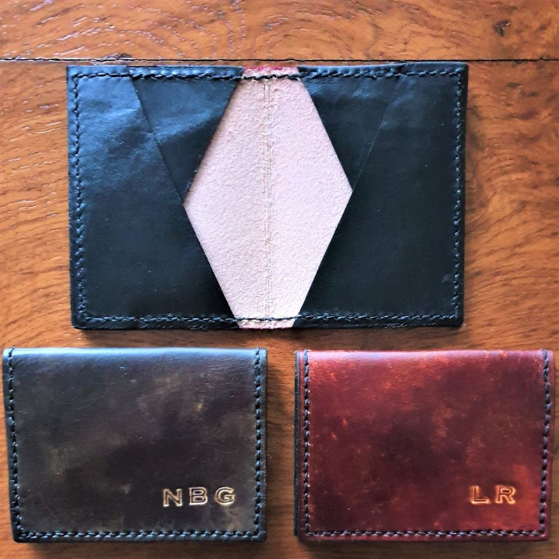 Urban Cross Card Wallet - Hand Finished - Embossed Initials