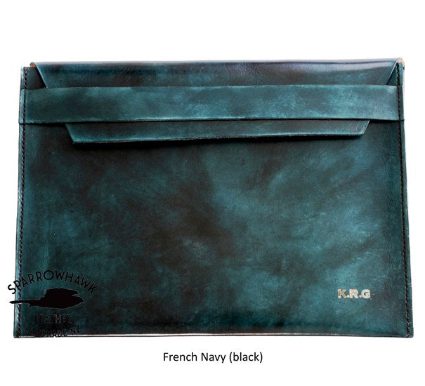 Document Folio (single expanding side gusset) - Embossed Initials