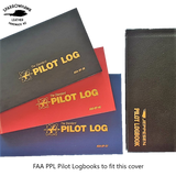 FAA (US) Pilot PPL Logbook Cover & License Medical Certificate Wallet Combo  - wings & initials