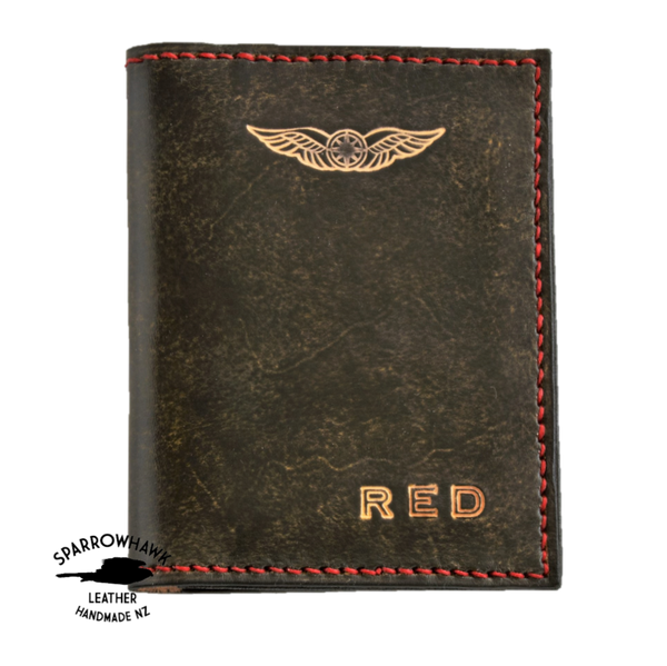 FAA (US) Pilot Licence & Medical Certificate wallet - 1 colour - Embossed Initials