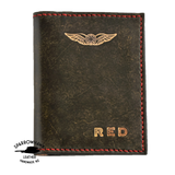 FAA (US) Pilot PPL Logbook Cover & License Medical Certificate Wallet Combo  - wings & initials