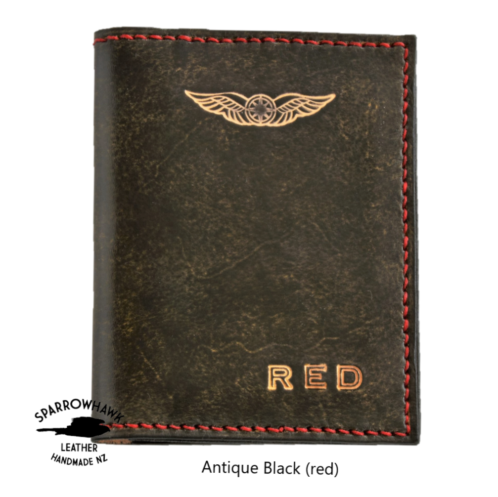 Leather FAA (US) Pilot License Medical Certificate Wallet with intials ...