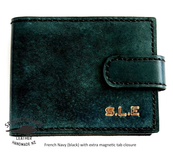 Slimline Billfold Wallet (display) - Black Interior - Embossed Initials