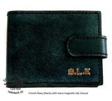 Slimline Billfold Wallet (no display) - Black Interior - Embossed Initials