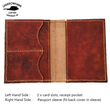 FAA (US) Pilot License & Passport wallet - 1 colour - Embossed Wings & Initials
