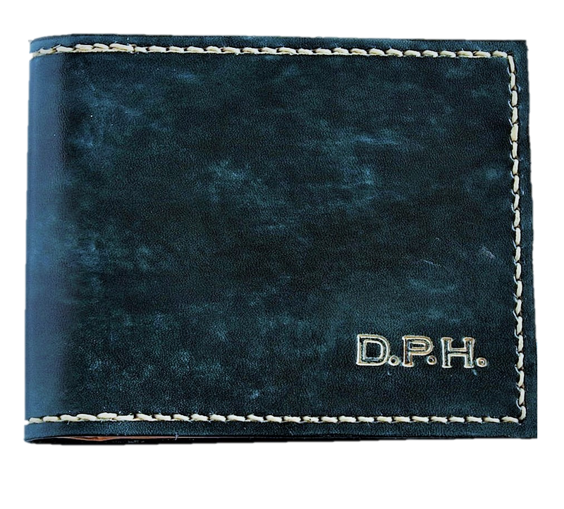 Slimline Billfold Wallet (no display) - Tan Interior - Embossed Initials