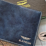 FAA (US) Pilot Logbook Cover COM - 1 colour embossed small wings & initials