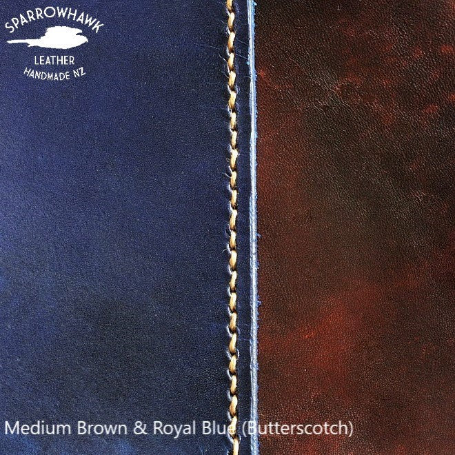 NZCAA Pilot Logbook Cover - wrap closure, 2 colour spine / front, carved wings /embossed initials