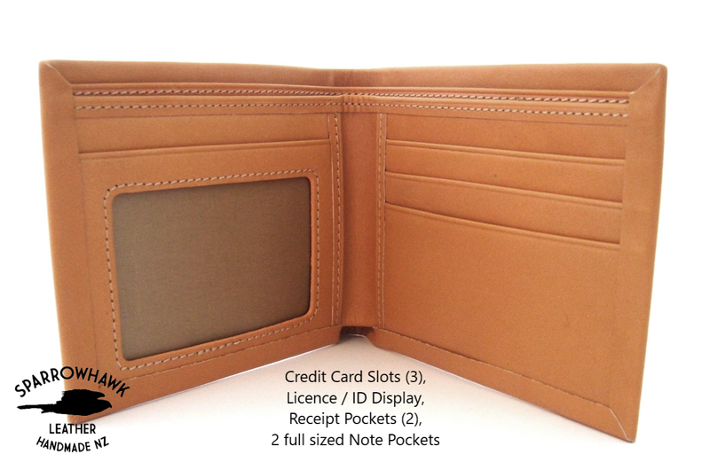 Slimline Billfold Wallet (display) - Tan Interior - Embossed Initials