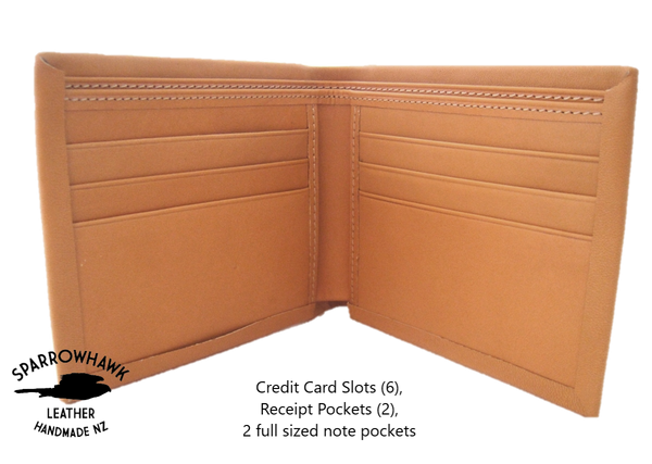 Slimline Billfold Wallet (no display) - Tan Interior - Embossed Initials