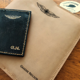 NZCAA Logbook & Licence / Medical Certificate Wallet Combo - Nubuck & Hand Finished Leather