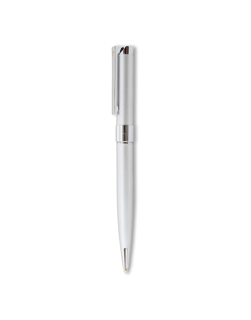 Noblesses Satin Chrome ballpen to complement your Sparrowhawk Leather handmade monogram journal cover