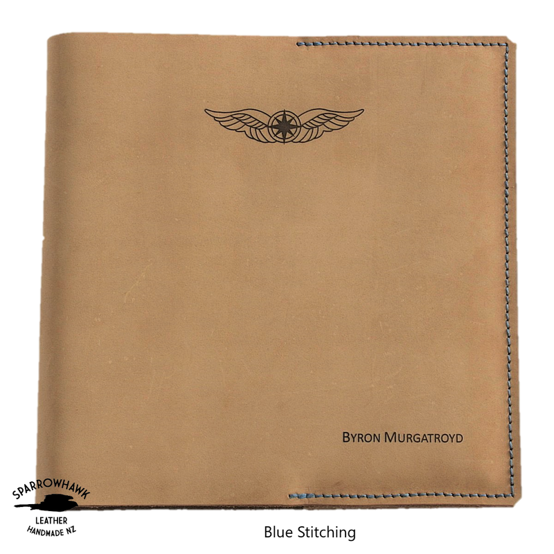 Air Services (AirServices) pilot logbook leather cover (Nubuck) by Sparrowhawk Leather