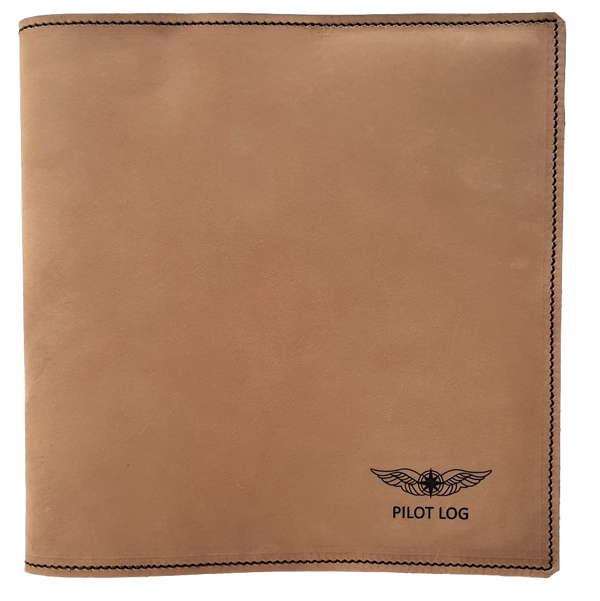 NZCAA Pilot Logbook Cover - mocha nubuck - laser engraved Pilot Log (no name)