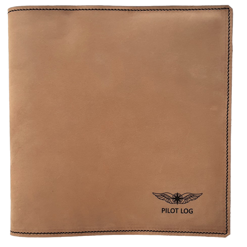 NZCAA Pilot Logbook Cover - mocha nubuck - laser engraved Pilot Log (no name)