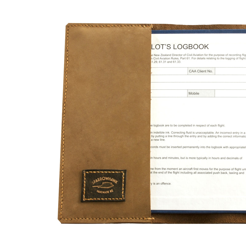 NZCAA Logbook & Licence / Medical Certificate Wallet Combo - Nubuck & Hand Finished Leather