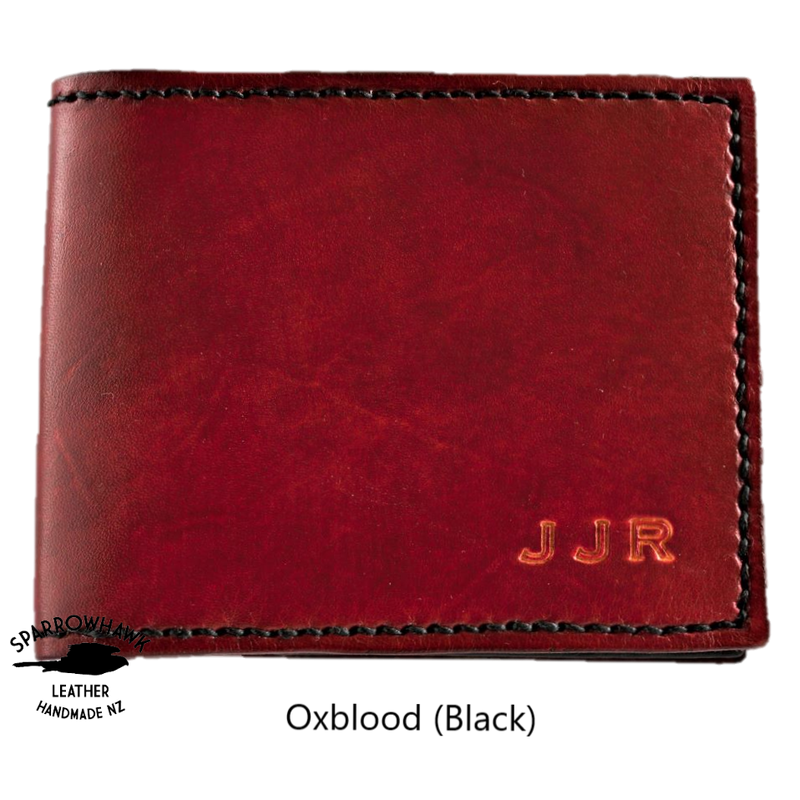 Slimline Billfold Wallet (display) - Black Interior - Embossed Initials