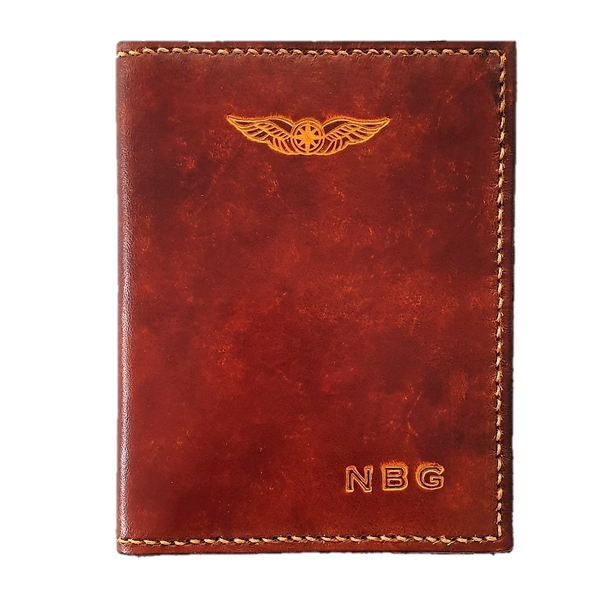 Premium Passport & Card wallet - Hand Dyed with Embossed Initials