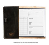 Pilot Logbook Cover - book closure, 2 colour spine / front, laser engraved wings & name