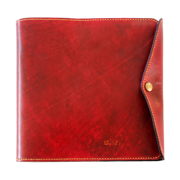 Pilot Logbook Cover - wrap closure, 2 colour outside / inside, embossed initials