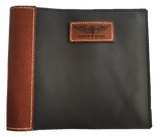 FAA (US) Pilot Logbook Cover COM- black & whisky aniline, laser engraved wings & name patch