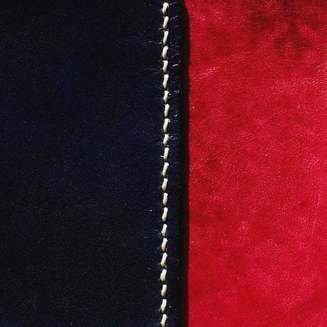 Pilot Logbook Cover - wrap closure, 2 colour outside / inside, embossed initials