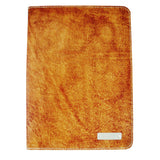 A4 Portfolio - Hand Finished Leather - Tan Interior- Stainless Steel nameplate