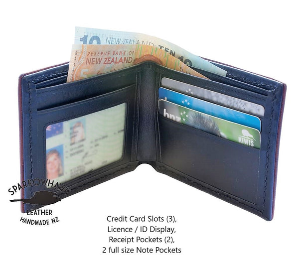 Slimline Billfold Wallet (display) - Black Interior - Embossed Initials