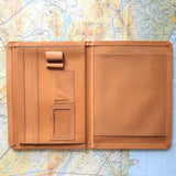 A4 Portfolio - Hand Finished Leather - Tan Interior- Stainless Steel nameplate