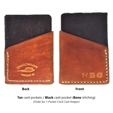 Pocket Card & Cash Keeper - Hand Finished - Embossed Initials