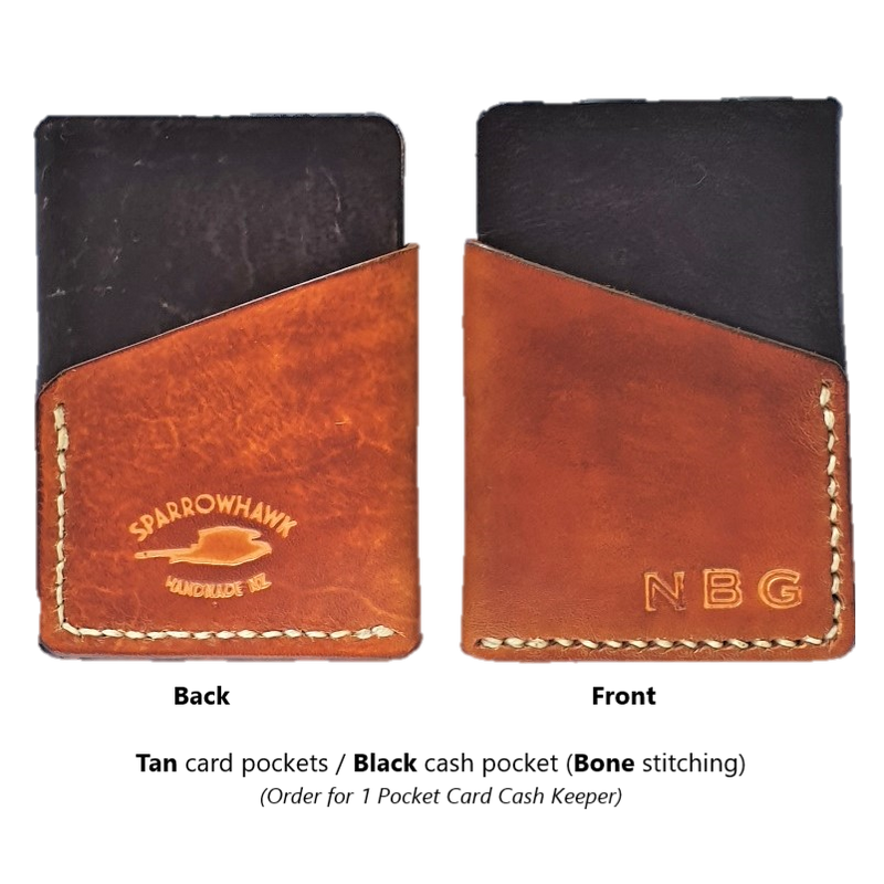 Pocket Card & Cash Keeper - Hand Finished - Embossed Initials