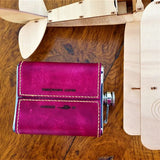 Sparrowhawk Leather's Leather Covered Hipflask in Oxblood Leather back view