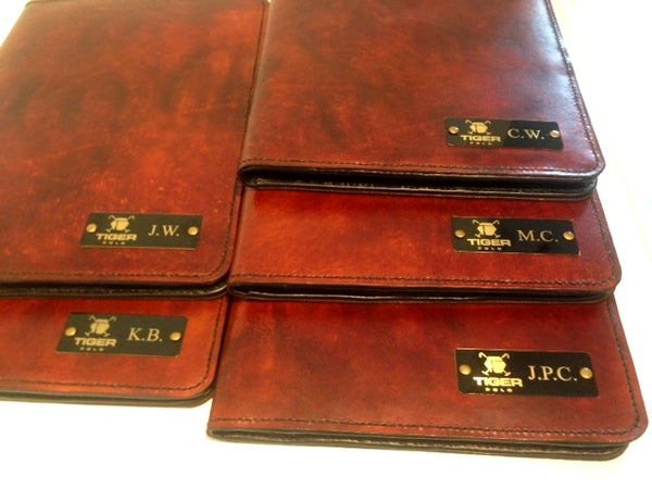 A4 Portfolio - Hand Finished Leather - Black Interior - Black Brass Nameplate