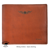 CASA (Australia) Pilot Logbook Cover - whisky aniline leather, laser engraved wings & name