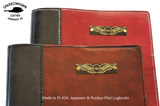 FAA (US) Pilot Logbook Cover COM - 2 colour spine / front, wings / initials plate