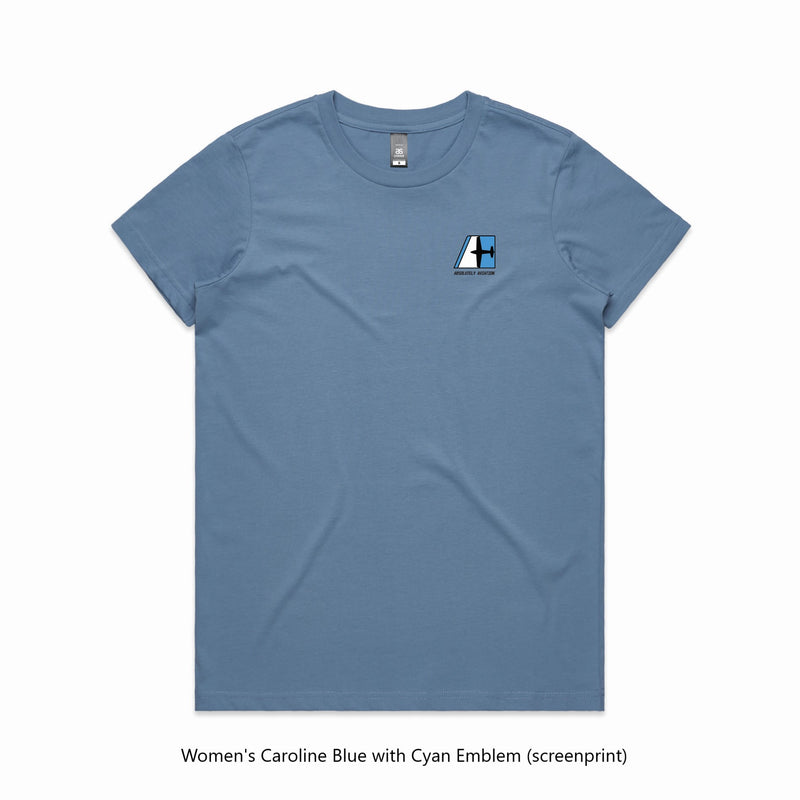 Womens Essential Sports Tee - Just the Blues - 3 Blue Colour Options - 100% Fine Cotton Quality - All Sizes