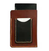 Slimline Passport & Card Sleeve - Whisky Aniline Leather - Laser Engraved