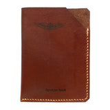 Slimline Passport & Card Sleeve - Whisky Aniline Leather - Laser Engraved